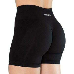 AUROLA Scrunch Seamless Intensify V2.0 Workout Shorts Black High Waisted Small